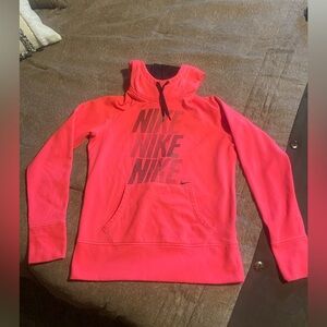 Nike Women's Pink Neon Hoodie size medium  therma fit
